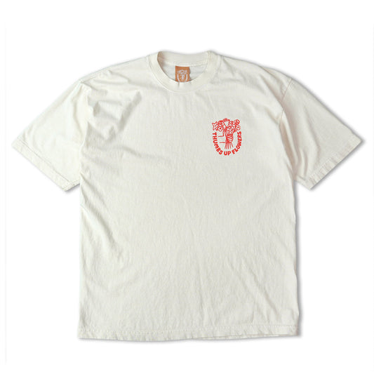 Thumbs Up Flowers Logo T-shirt / Cream