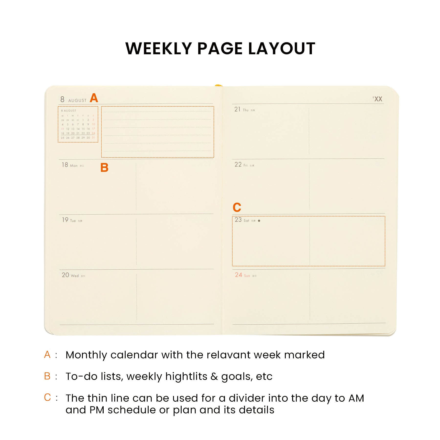 2026 Weekly Planner Diary A6