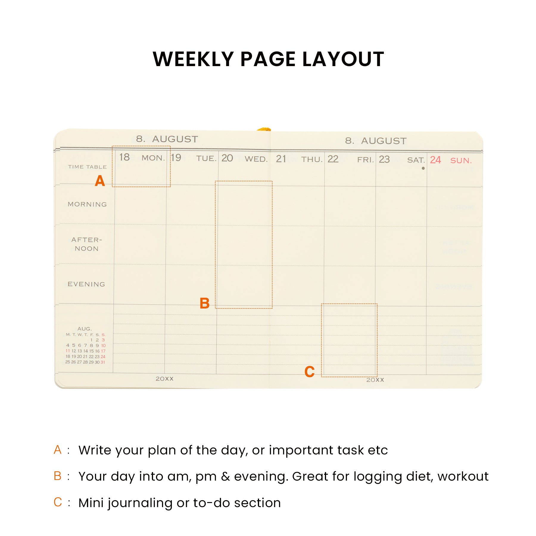 2026 Weekly Planner Food Diary Square