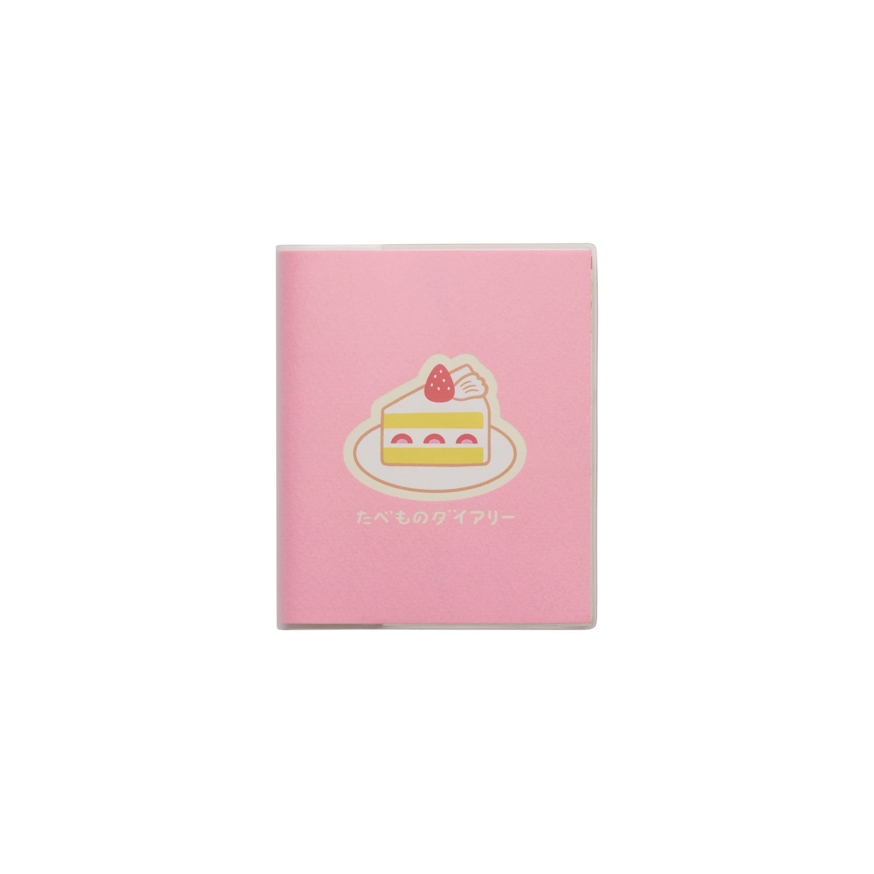 Pink square weekly planner with a strawberry shortcake illustration and Japanese title on the cover.
