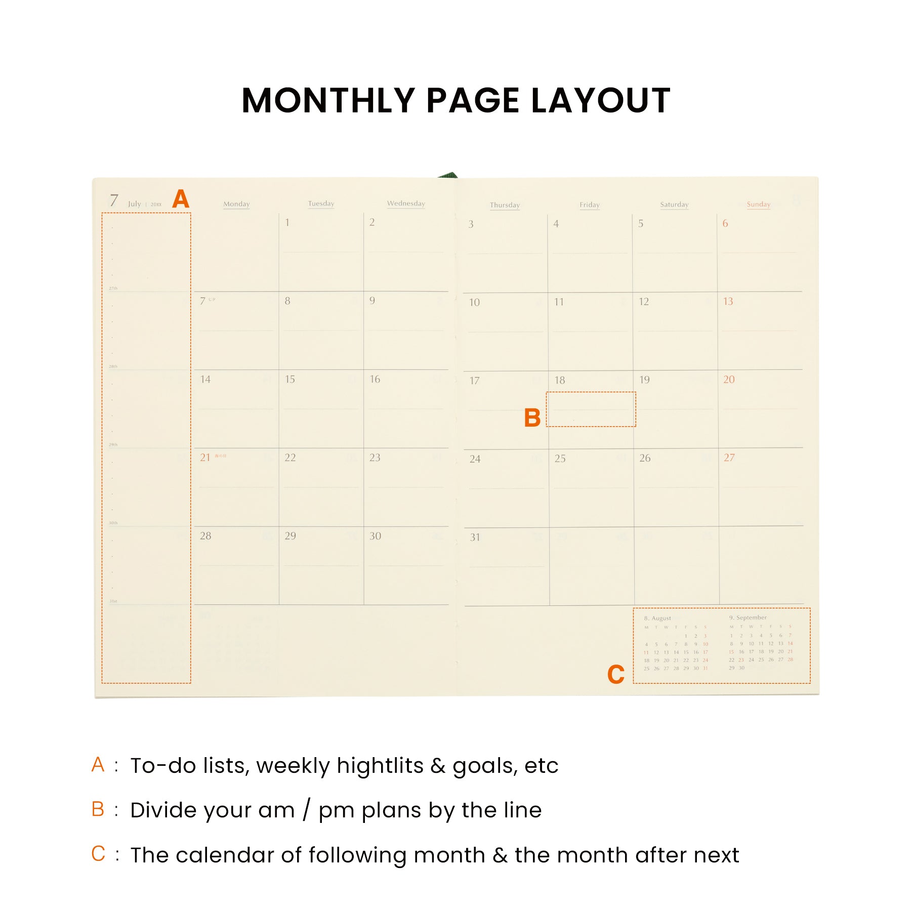 2026 Monthly Planner Coton A5