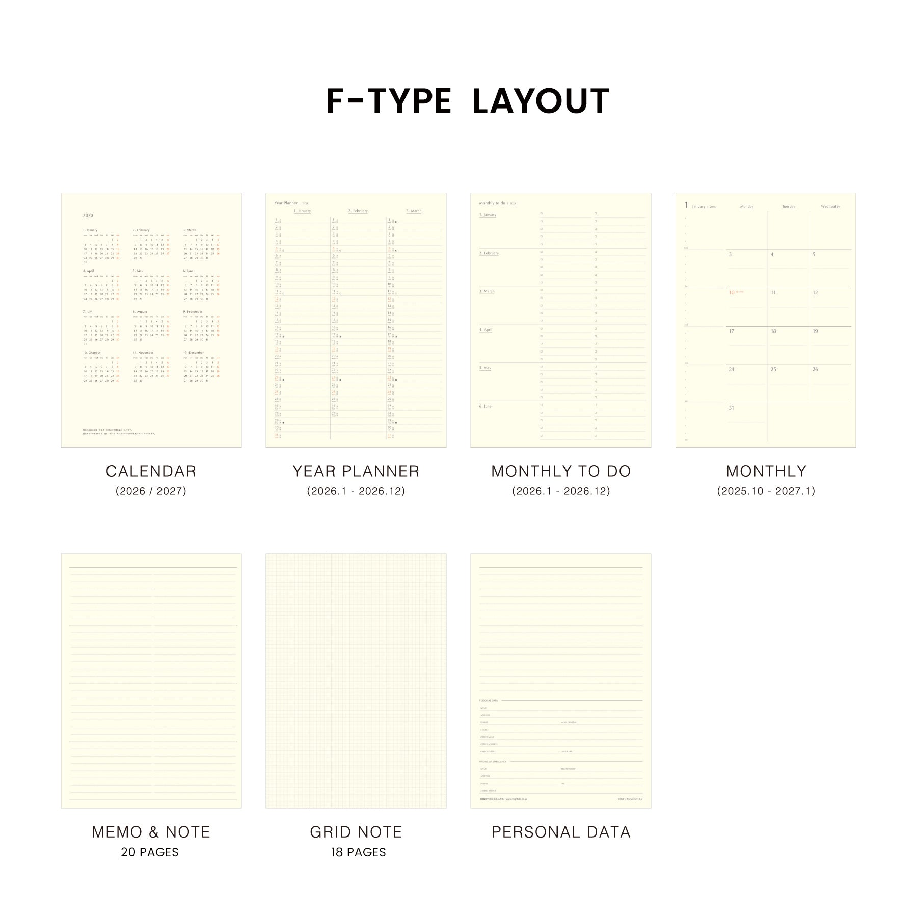 2026 Monthly Planner Coton A5