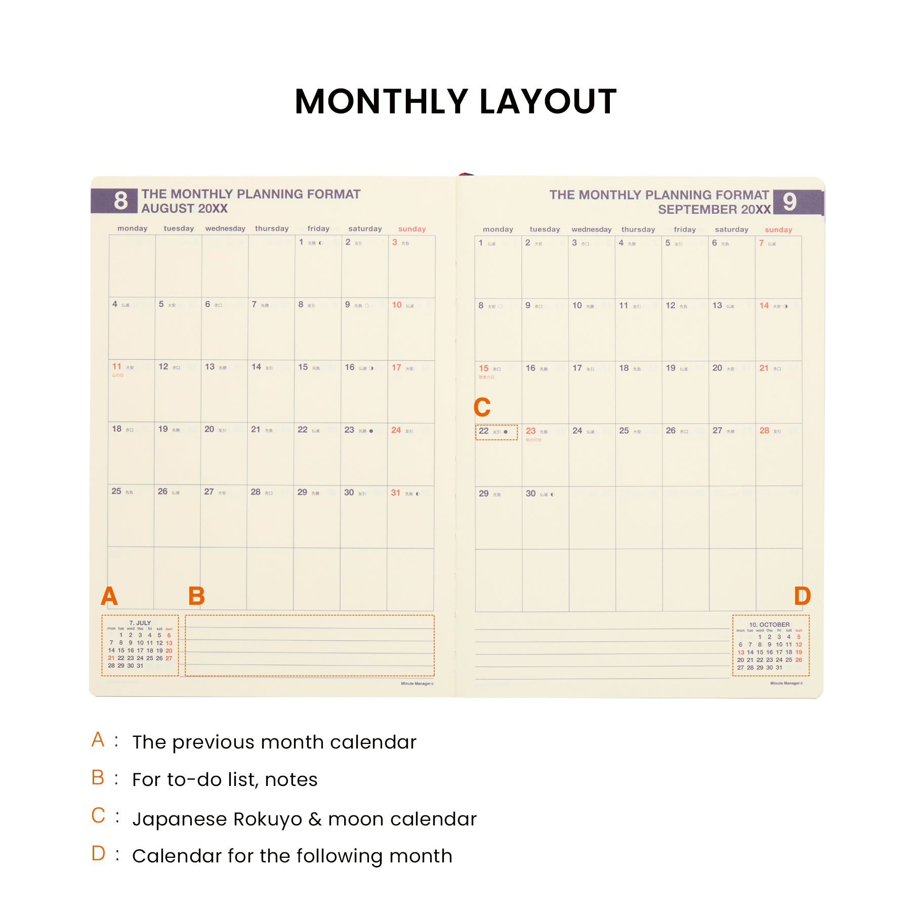 2027 Weekly Planner Minute Manager EX A5 LEFT