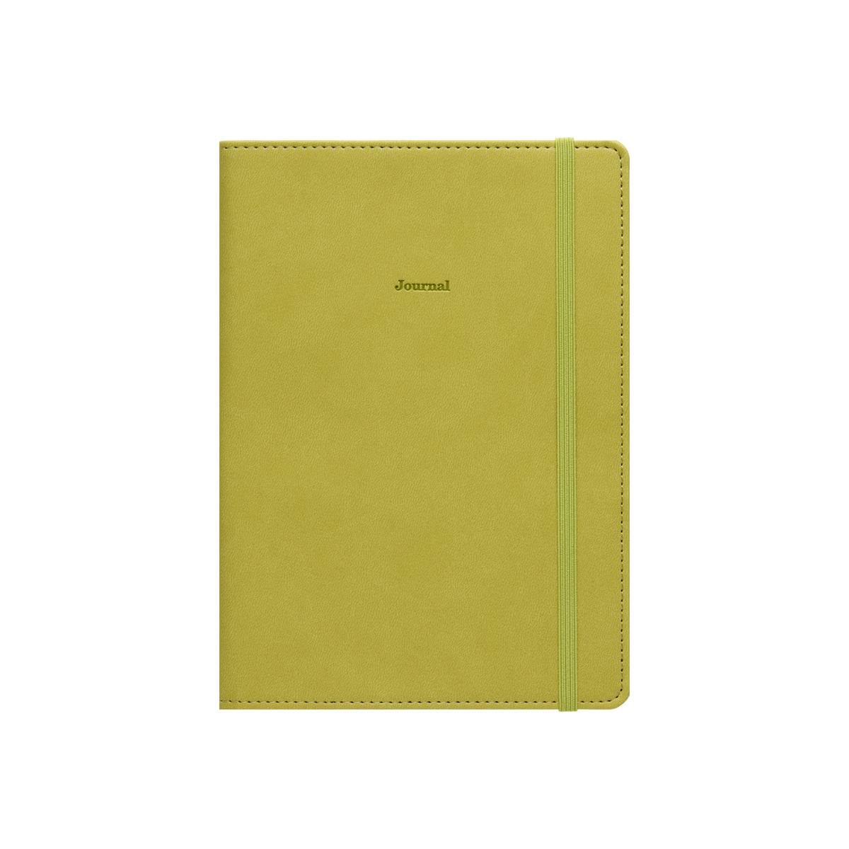 Hightide Light Green velour-like planner cover embossed "Journal" with matching flat elastic band closure.