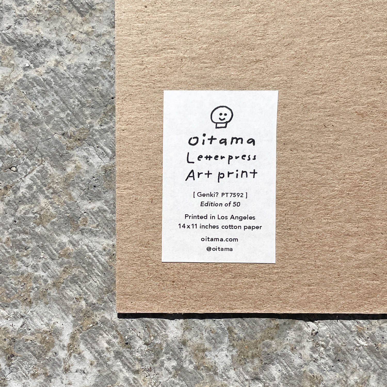 Letterpress Art Print - Genki? PT7515