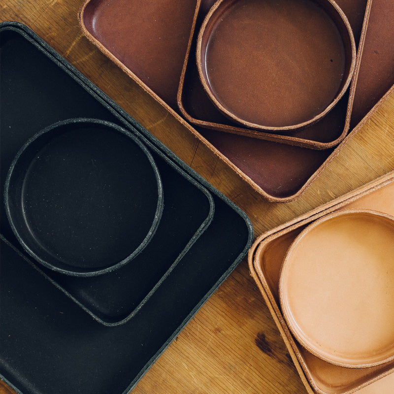 Leather Tray/ Small Round