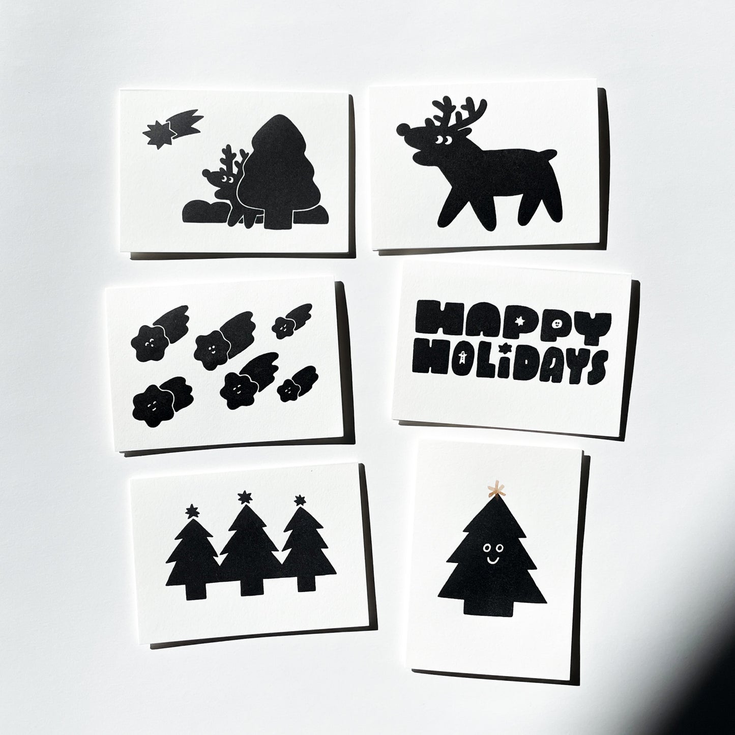 Letterpress Card/ Holiday Black Tree
