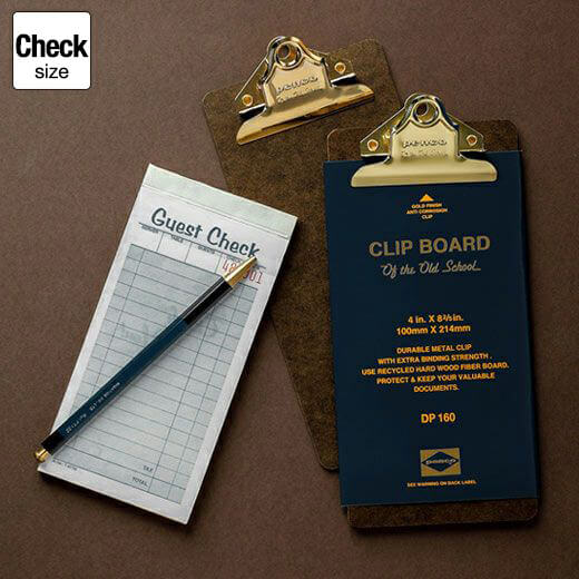 Old School Clipboard/ Check Size/ Gold Clip (PENCO)
