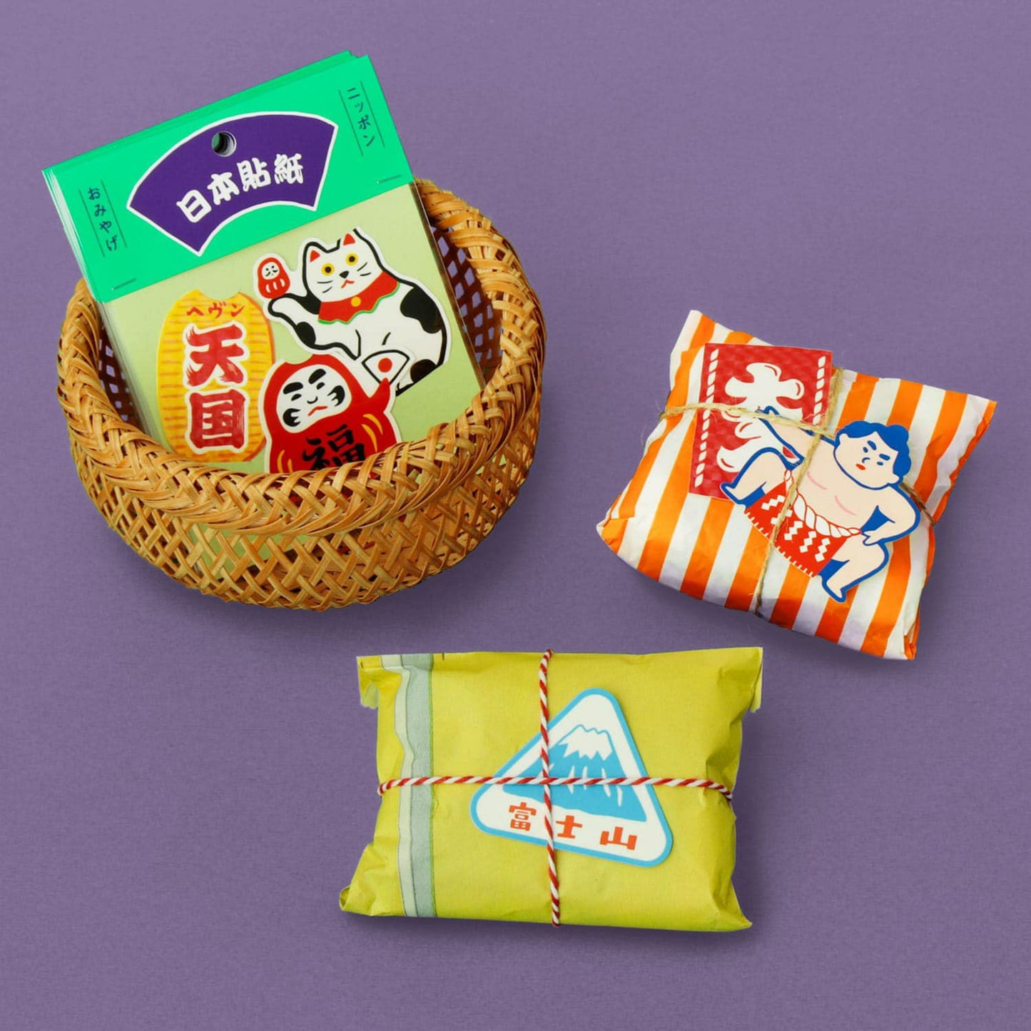 Japanese Retro DieCut Sticker Set of 3