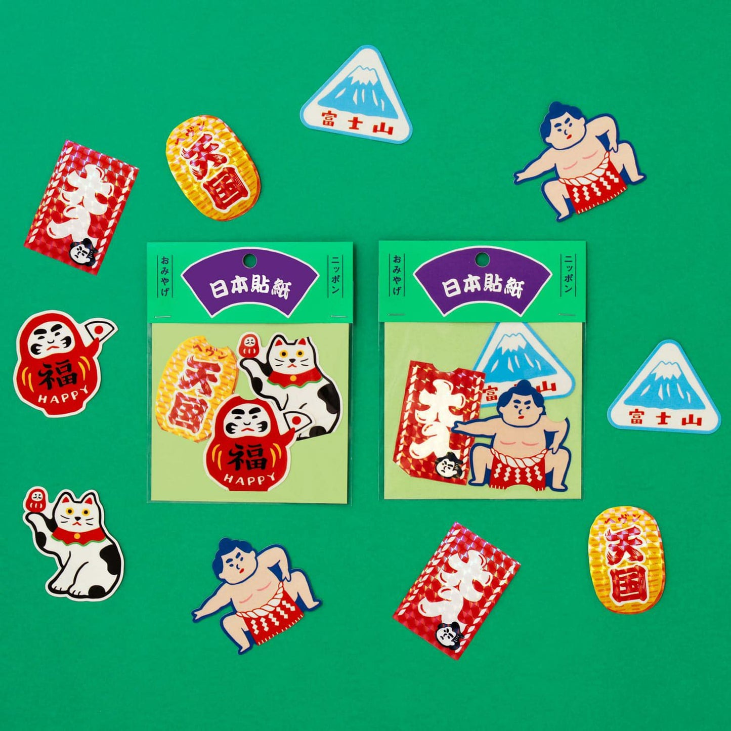 Japanese Retro DieCut Sticker Set of 3
