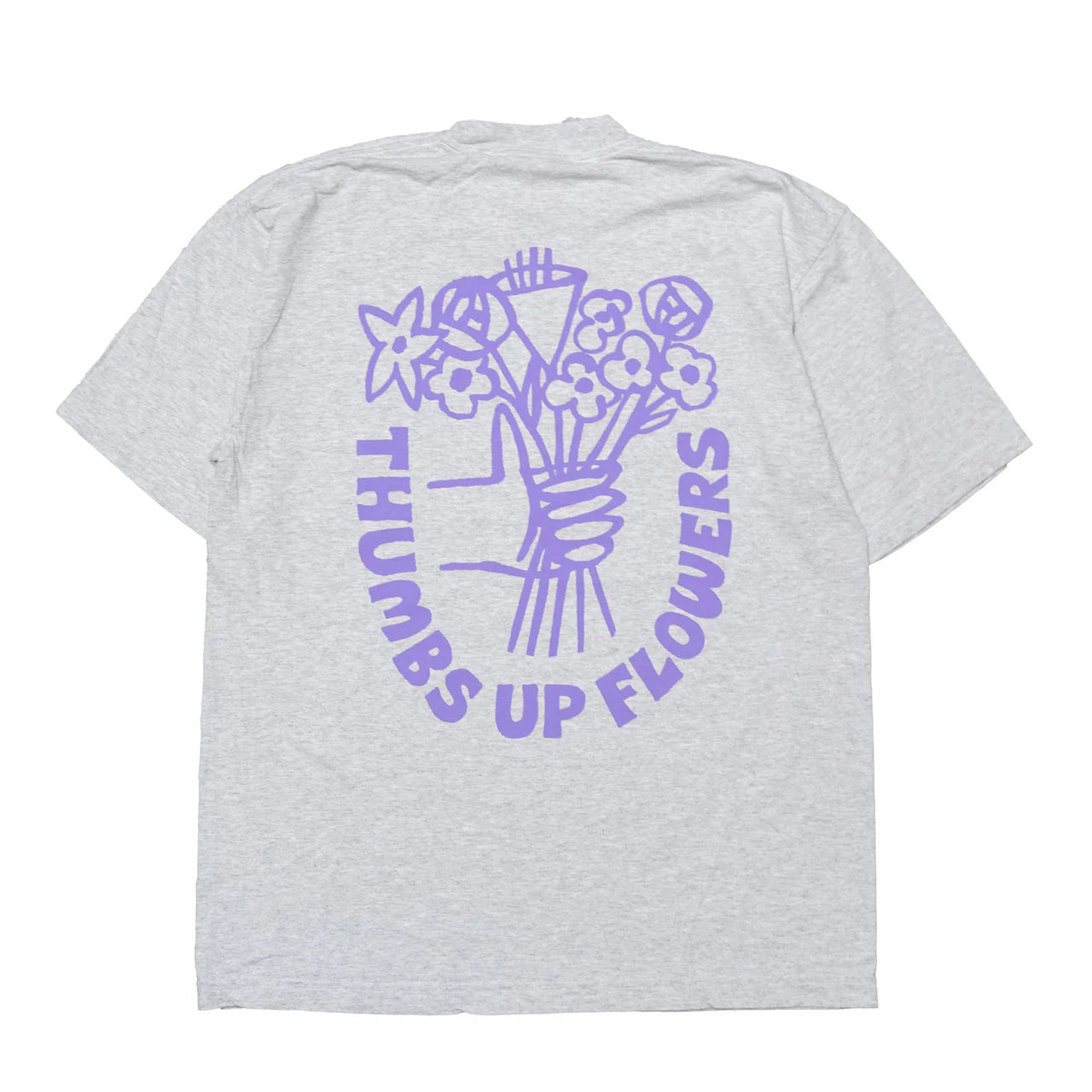 Thumbs Up Flowers Logo T-shirt / Ash Gray