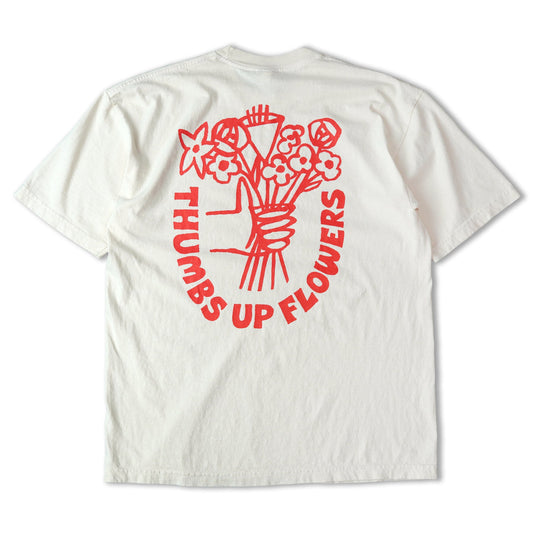 Thumbs Up Flowers Logo T-shirt / Cream