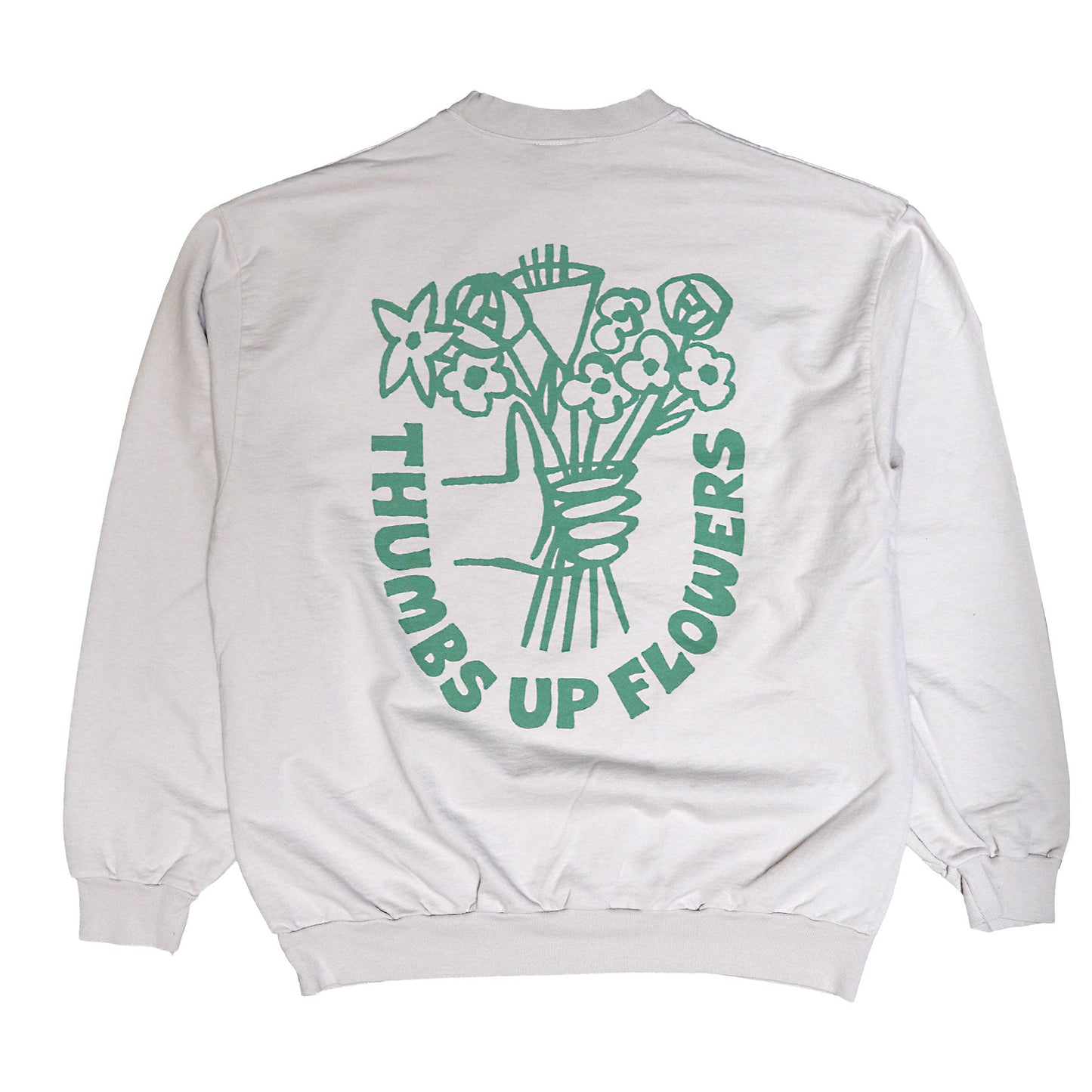 Thumbs Up Flowers Logo Sweatshirt / Cement