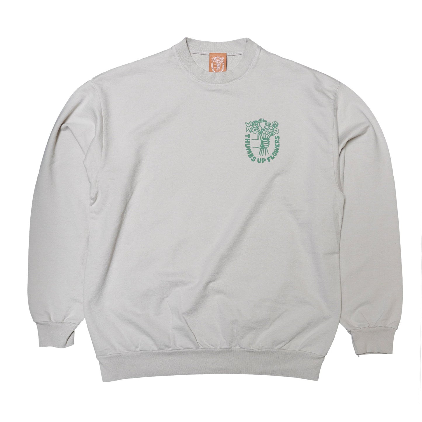 Thumbs Up Flowers Logo Sweatshirt / Cement