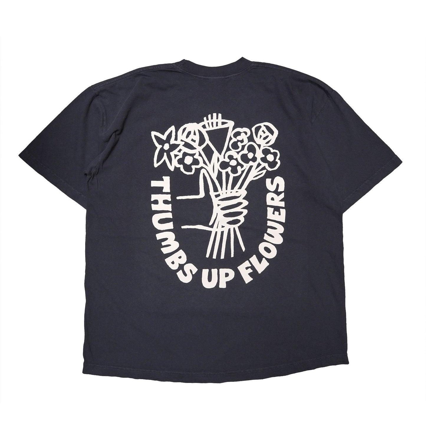 Thumbs Up Flowers Logo T-shirt -Washed Black