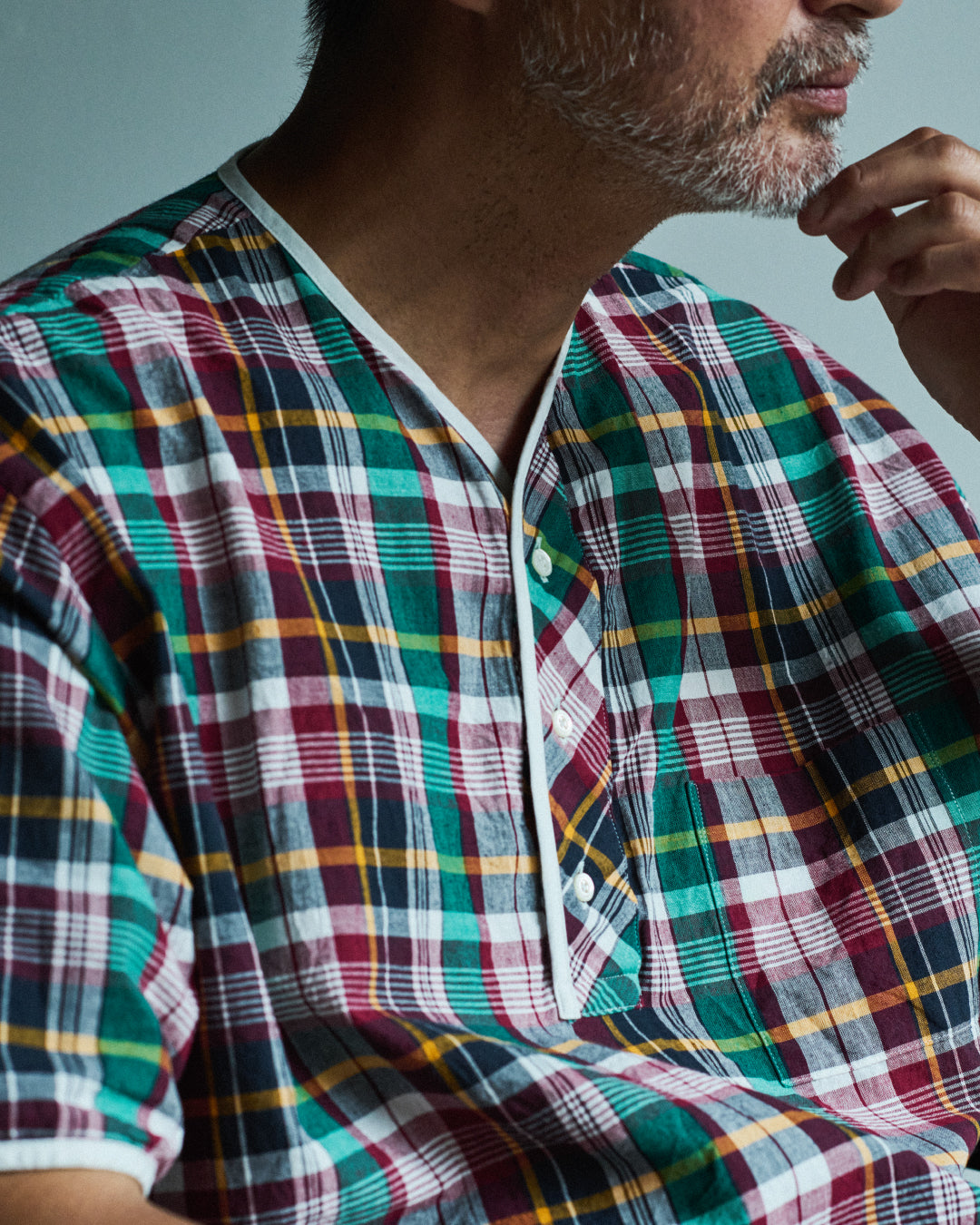 Henley Neck / Albert Madras Plaid