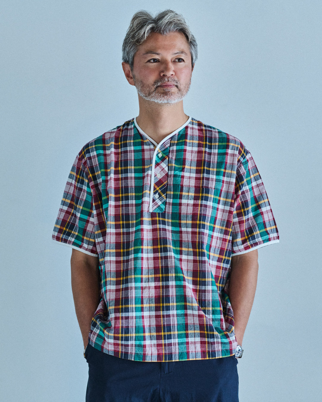 Henley Neck / Albert Madras Plaid