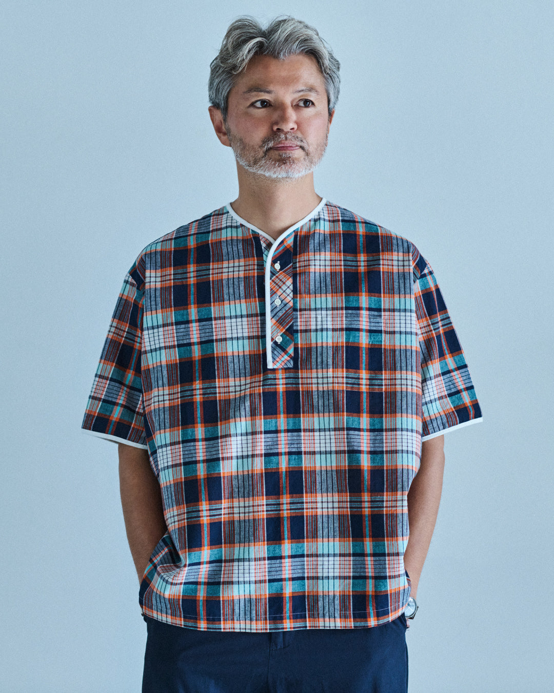 Henley Neck / Albert Madras Plaid