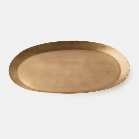 Fog linen work / Brass Oval Tray / Medium