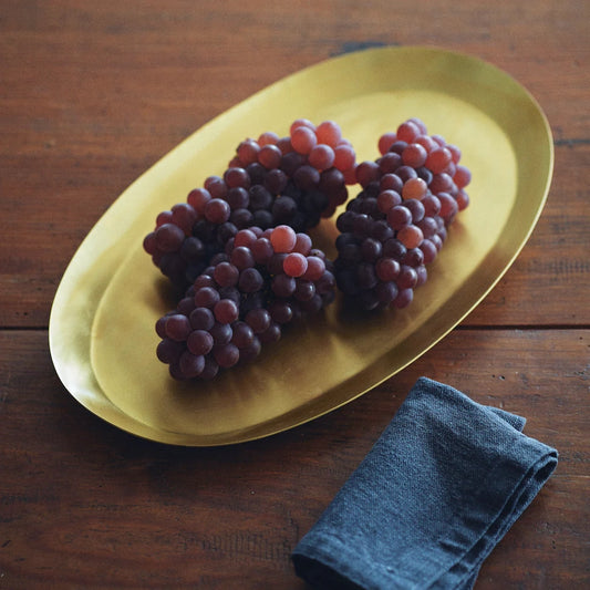 Fog linen work / Brass Oval Tray / Medium