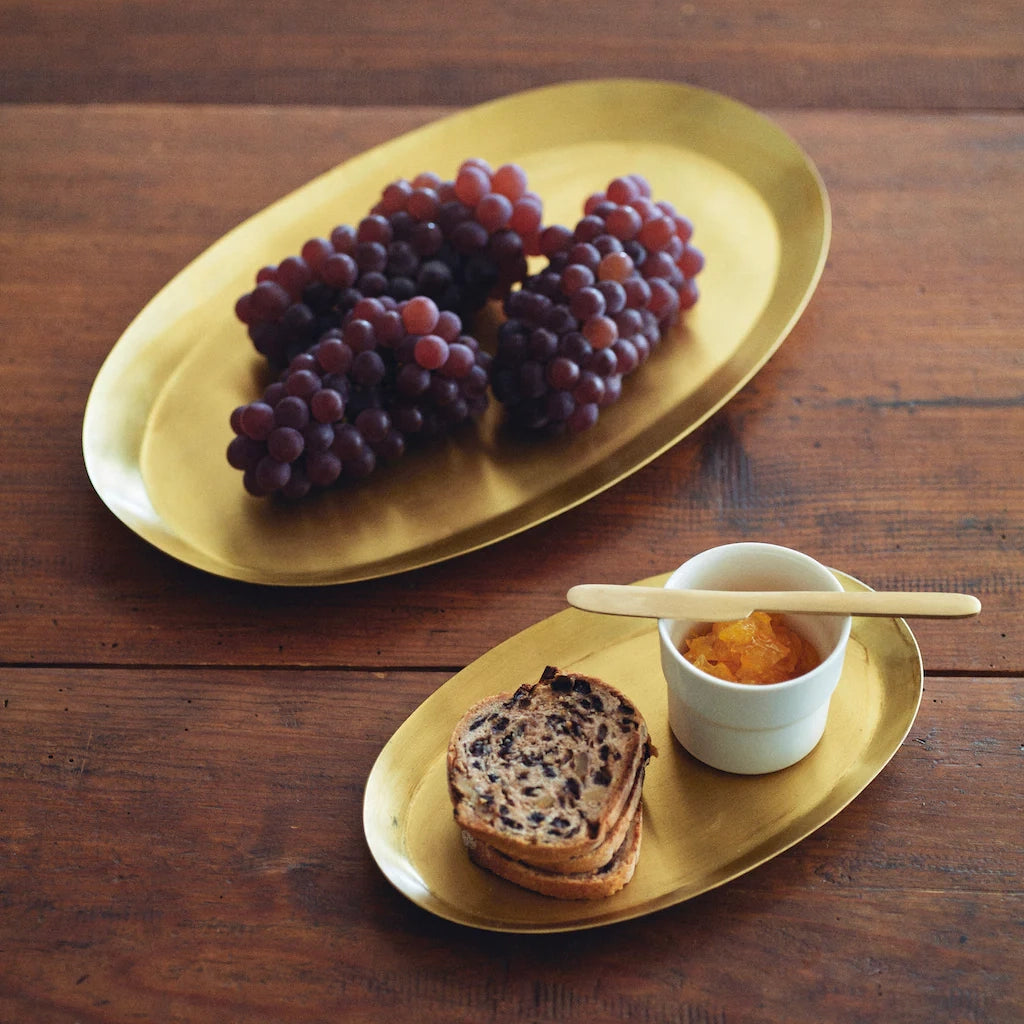 Fog linen work / Brass Oval Tray / Medium