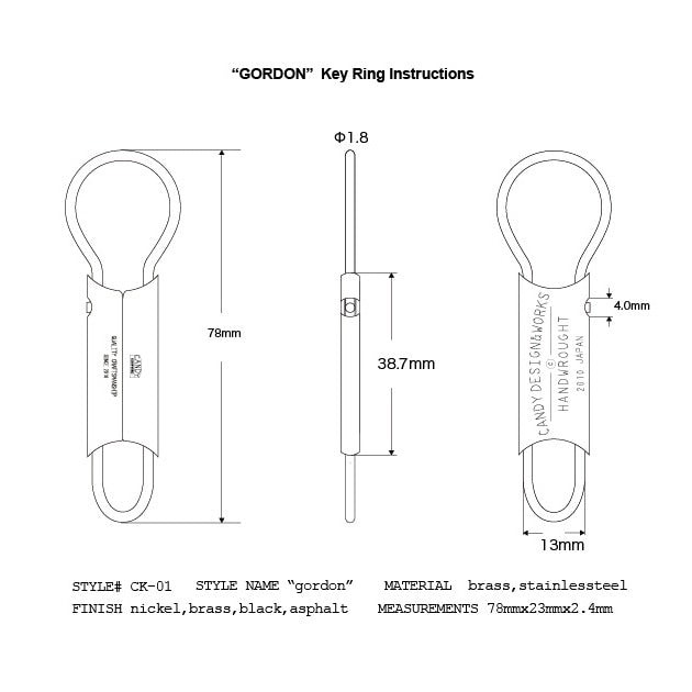 CDW Key Ring/ GORDON patterned