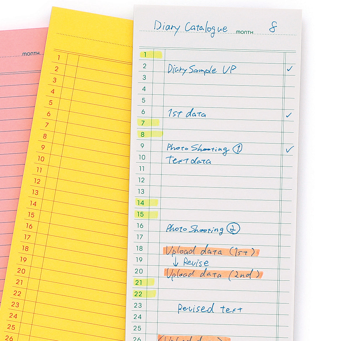Sticky Memo Pad Monthly