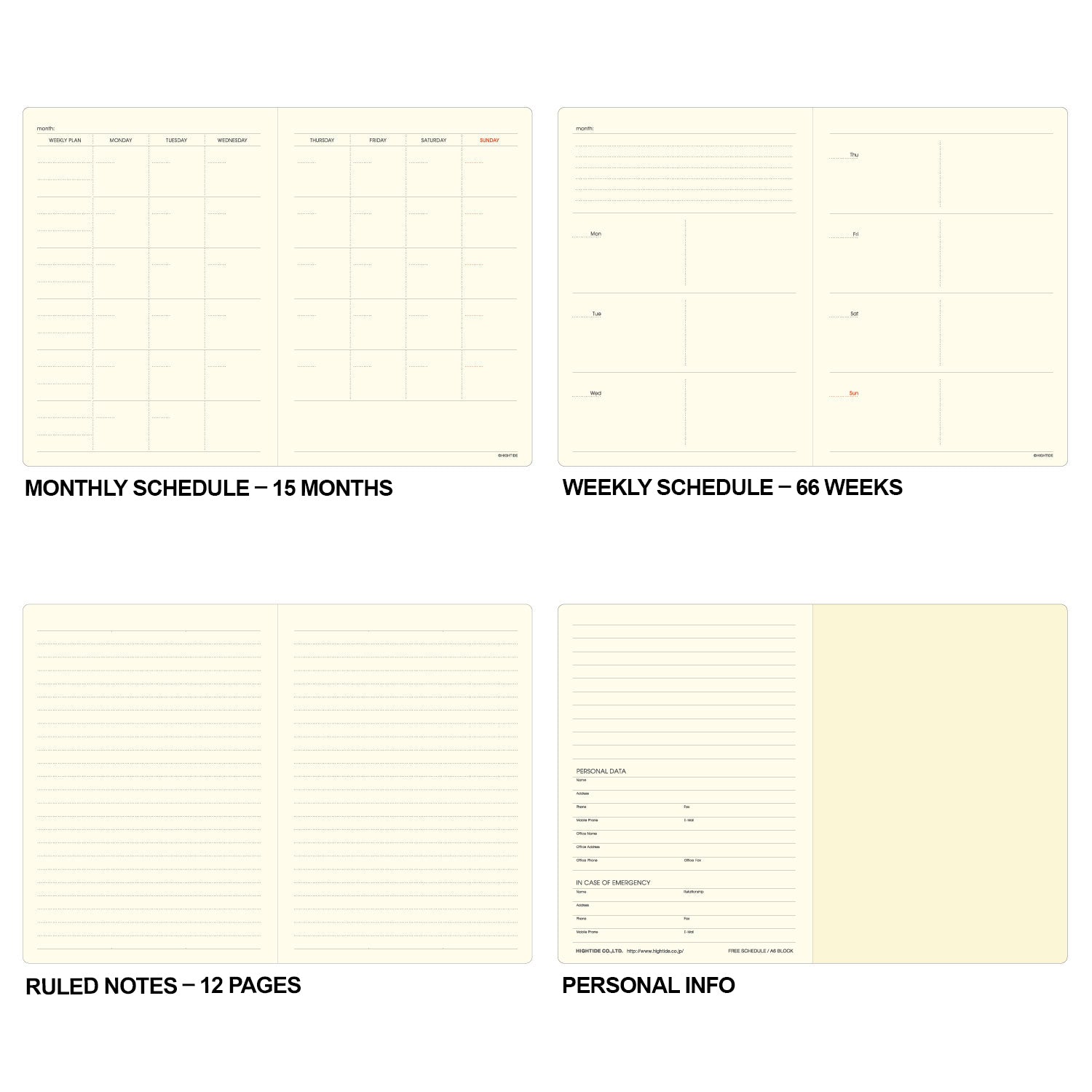 Open Dated Planner / Endy A6