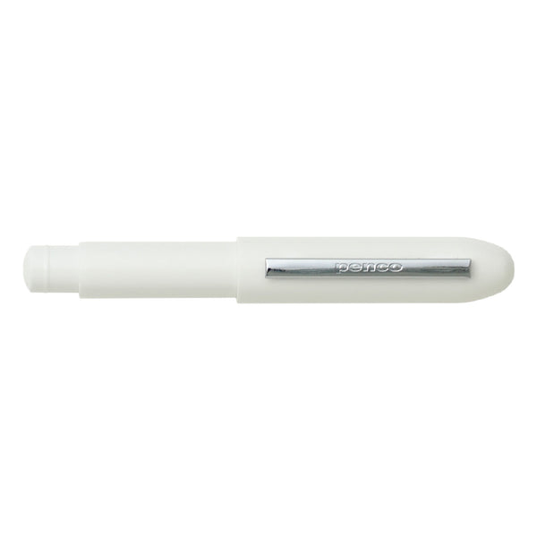 Penco Perfection Pencil Light compact mechanical pencil in White with a silver clip, shown horizontally.