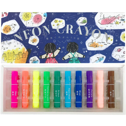 Neon Color Crayon 10 Colors Set