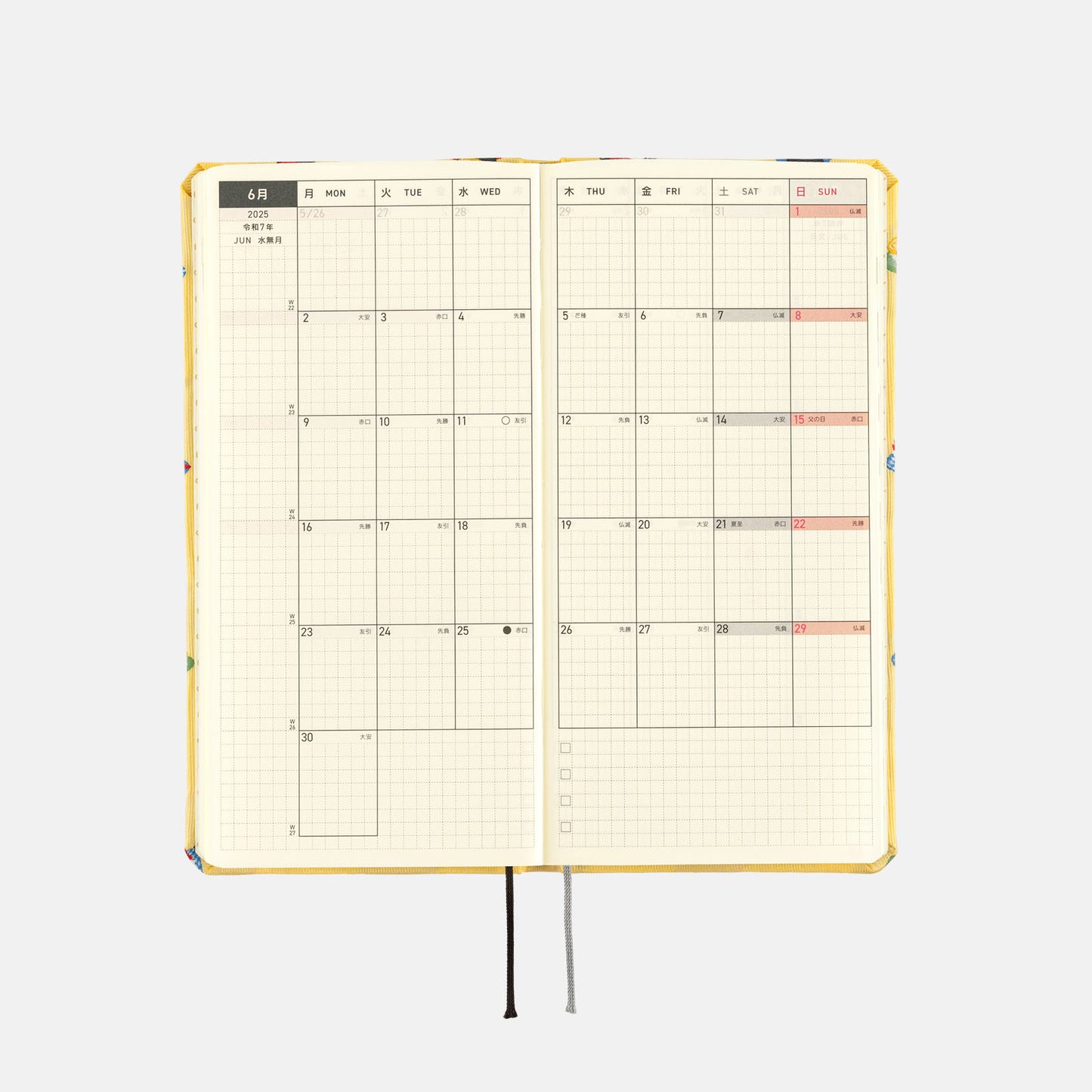 2025 Planner / Weeks Bow & Tie / Sushi