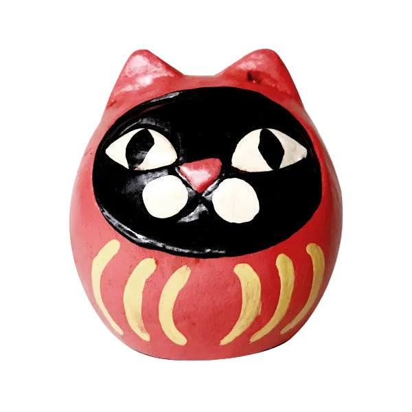 Daruma Cat Red / Black Cat / M