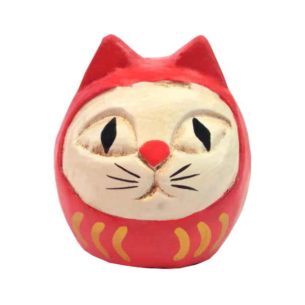 Daruma Cat Red / White Cat / M