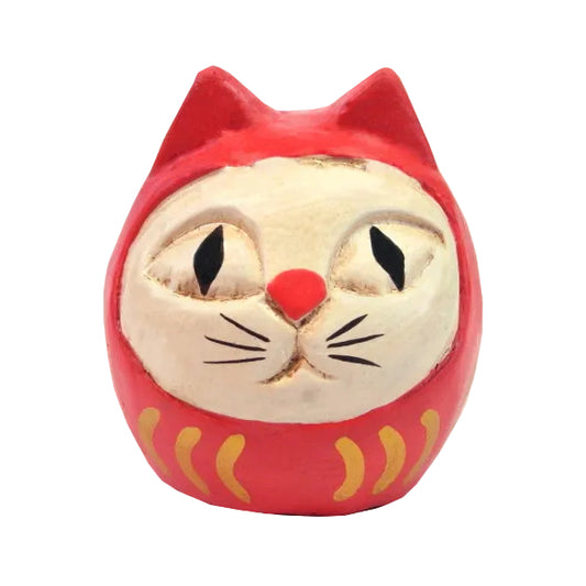 Daruma Cat Red / White Cat / M