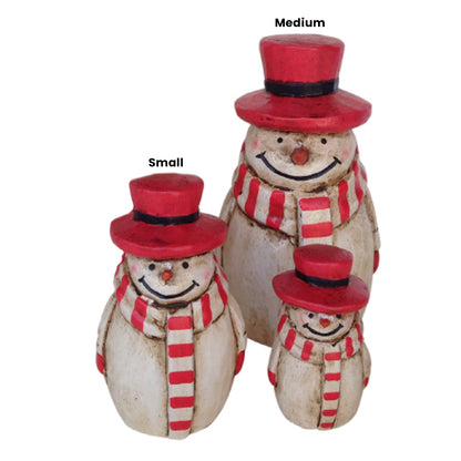 Striped Scarf Snowman Red / S