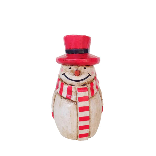 Striped Scarf Snowman Red / S