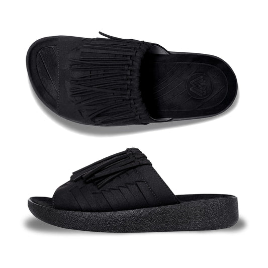 Thunderbird Thatched Slide / Black (Malibu Sandals)