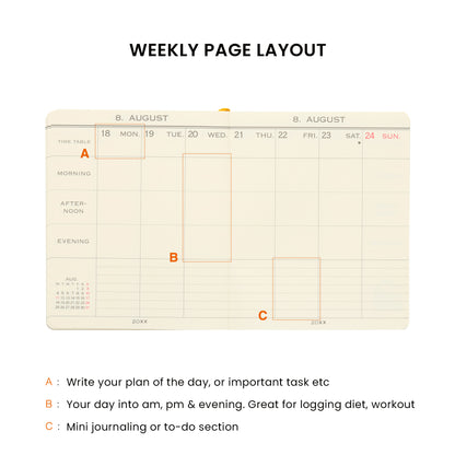2026 Weekly Planner Food Diary Square