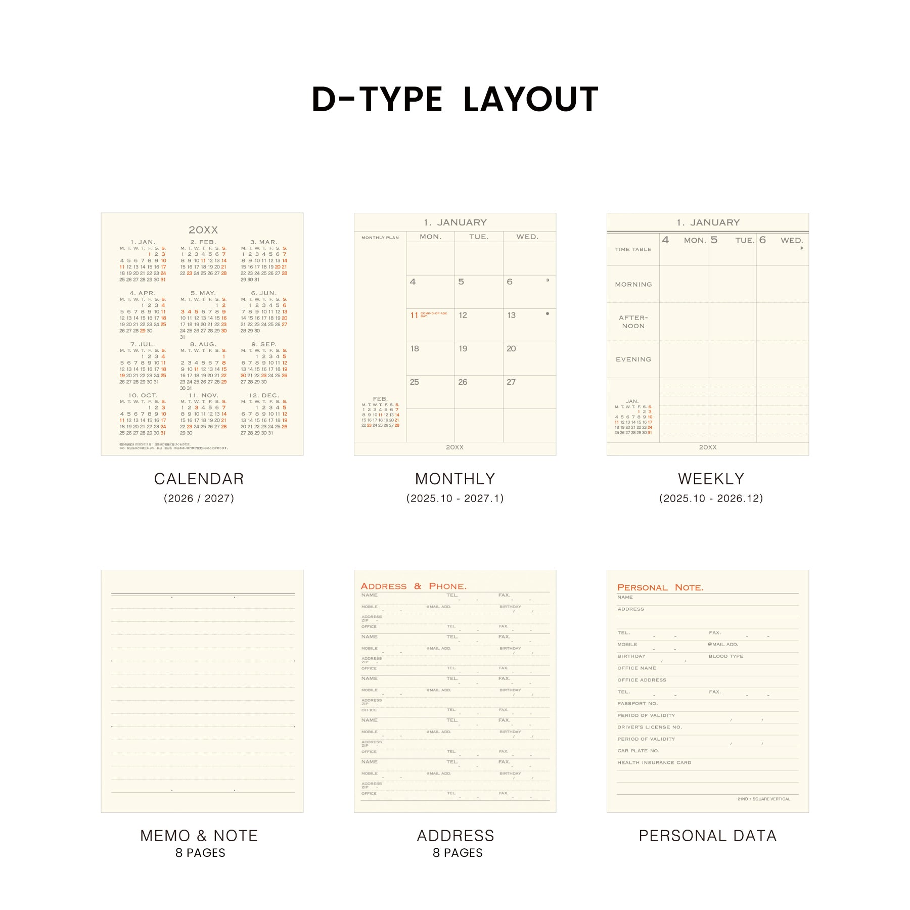 2026 Weekly Planner Food Diary Square