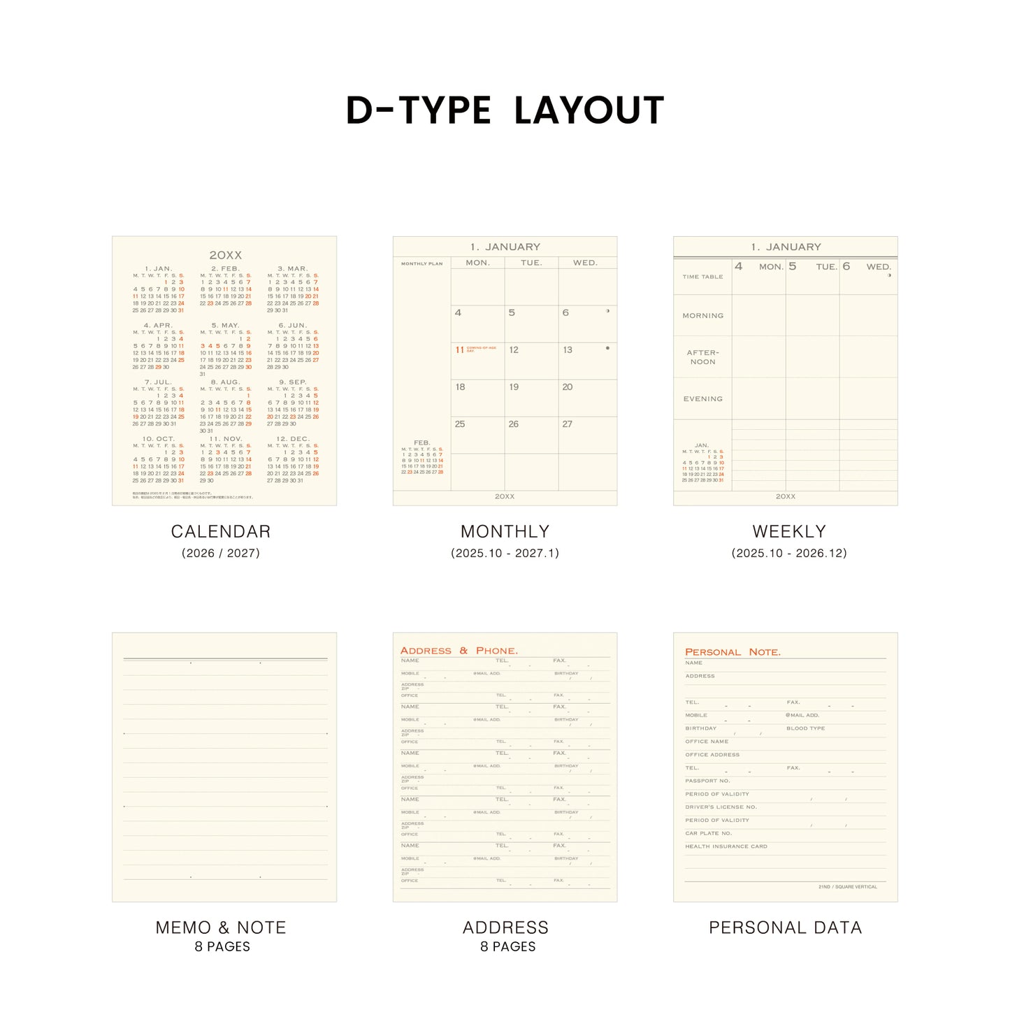 2026 Weekly Planner My Diary Square