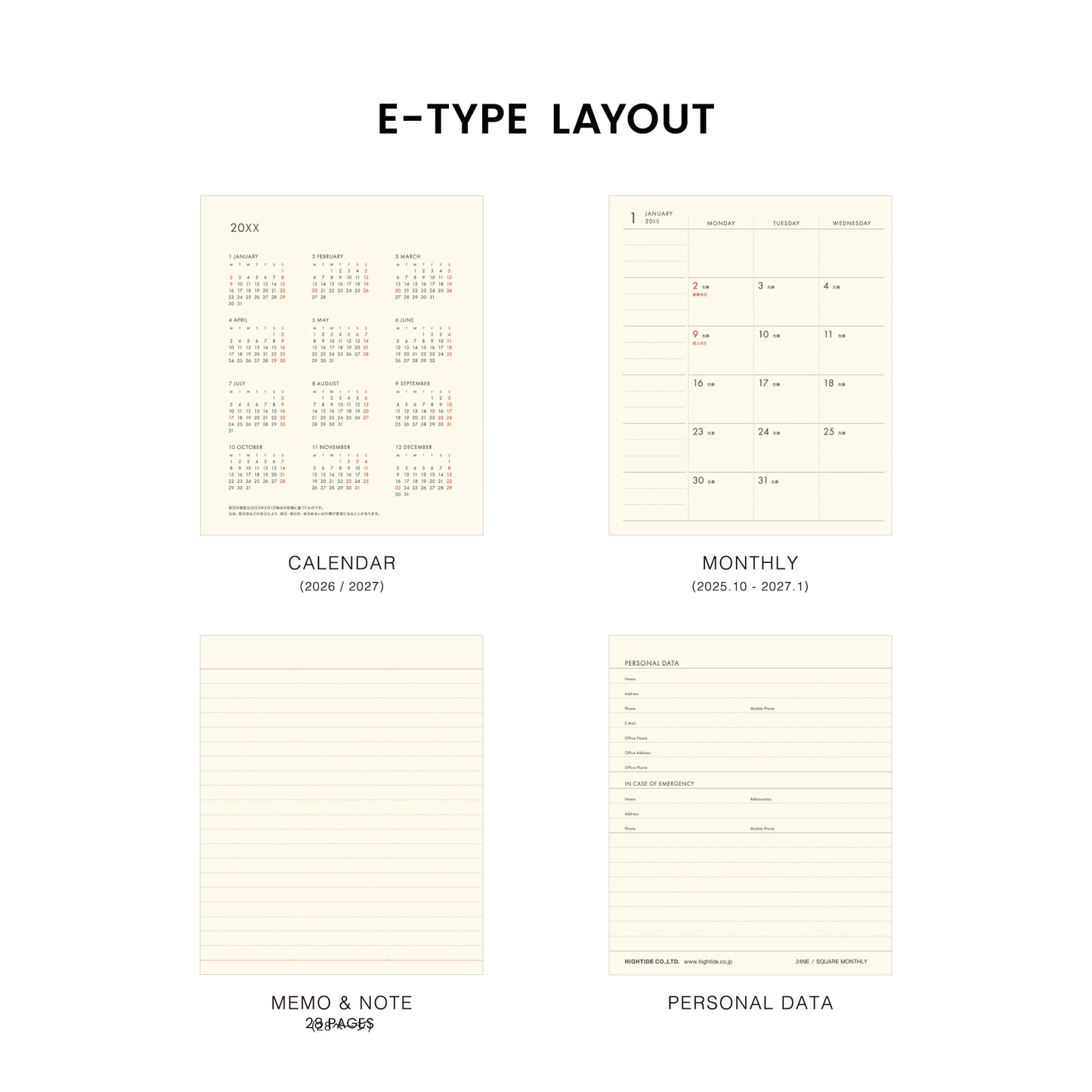 2026 Monthly Planner Nähe Square