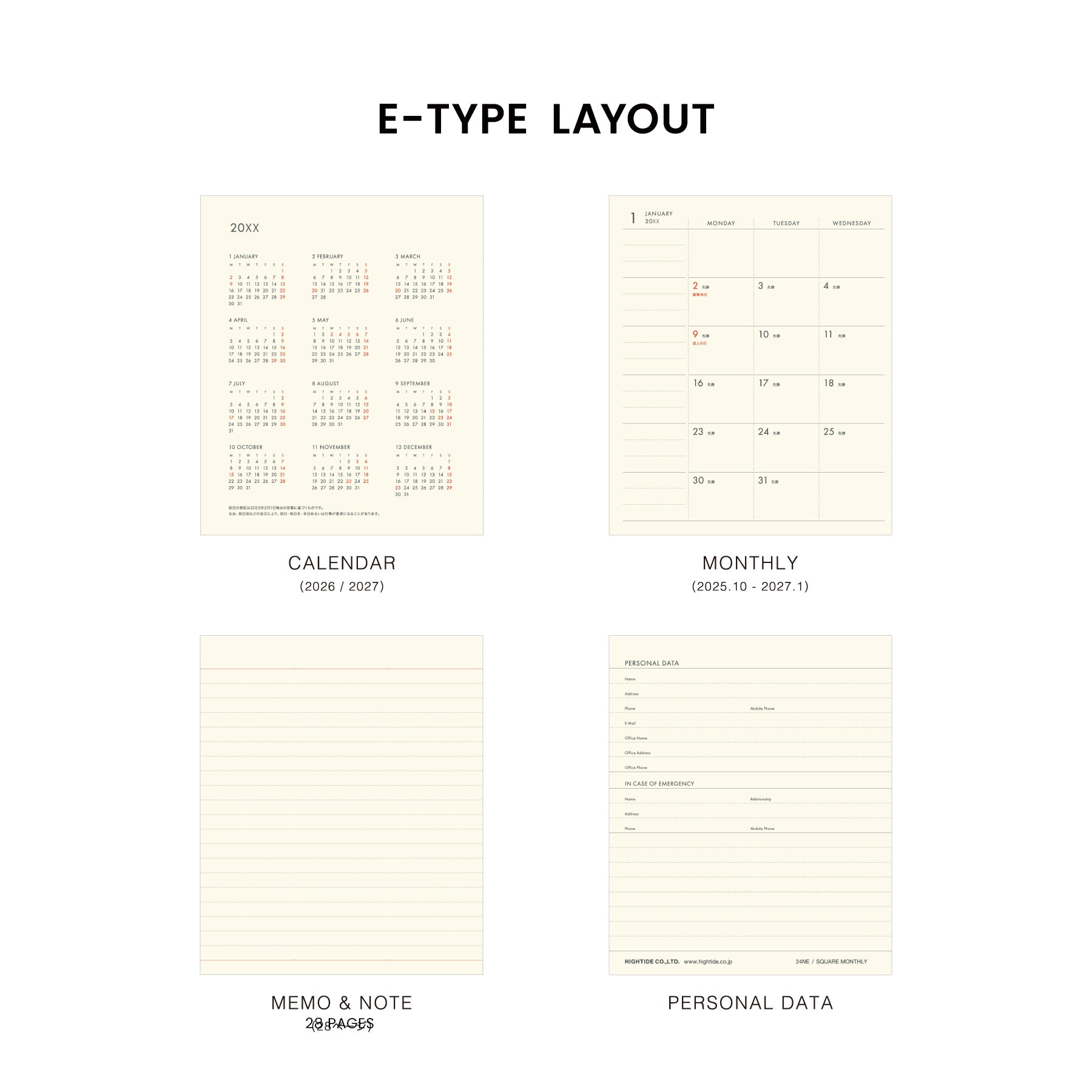 2026 Monthly Planner Nähe Square