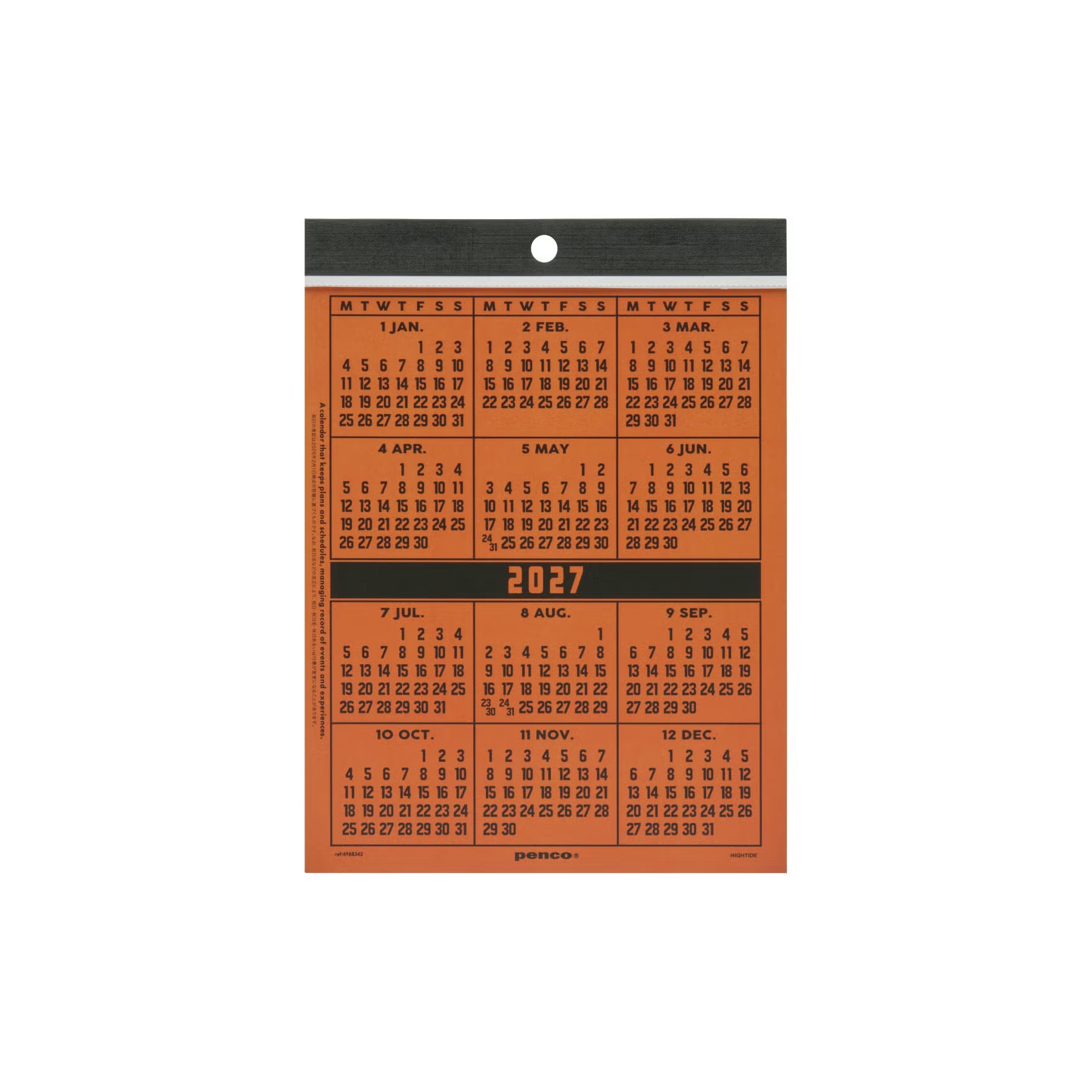 2027 Wall Calendar / A5