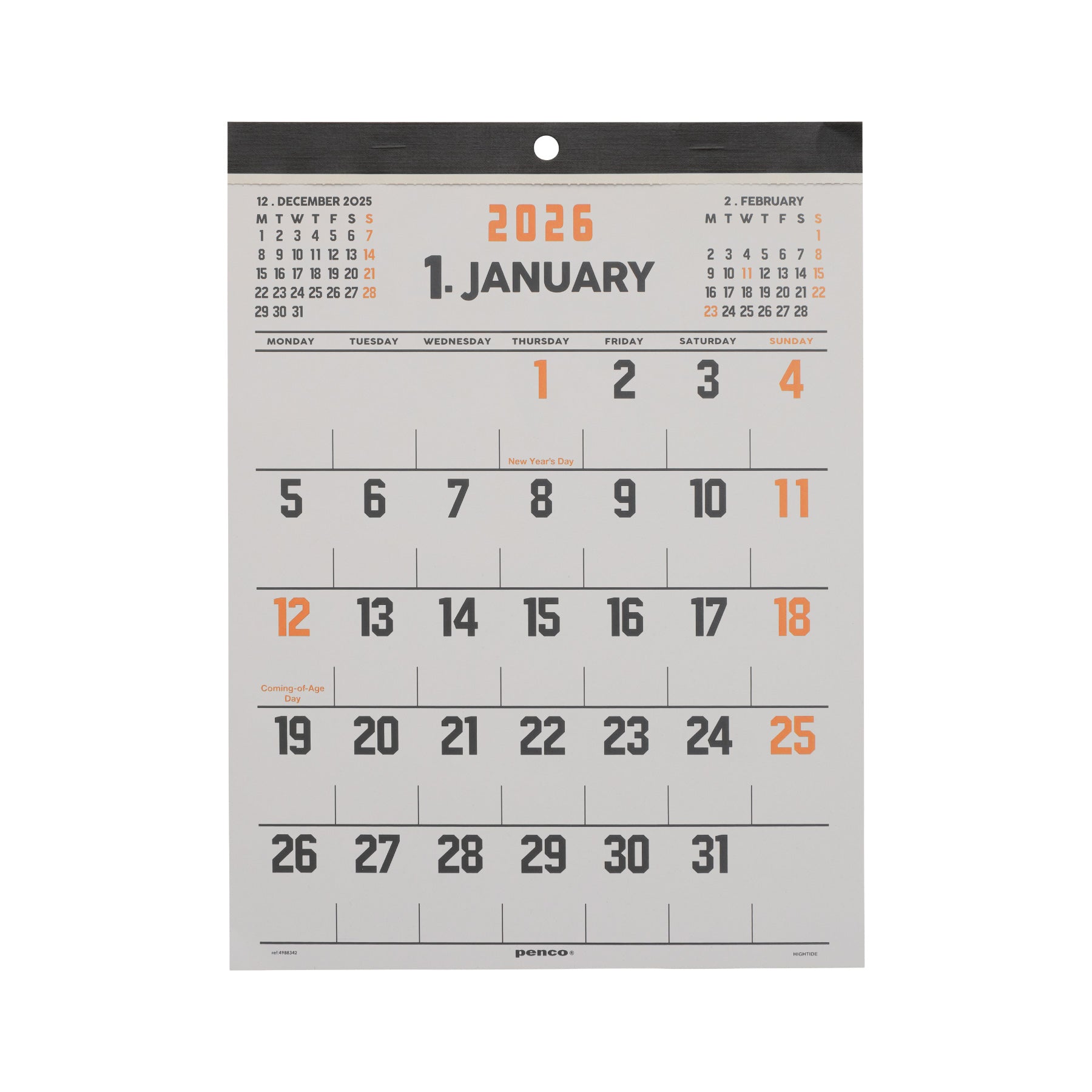 2026 Wall Calendar / A4