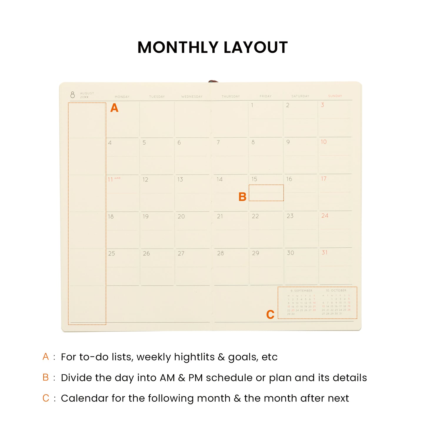 2026 Monthly Planner Shine B6 Slim