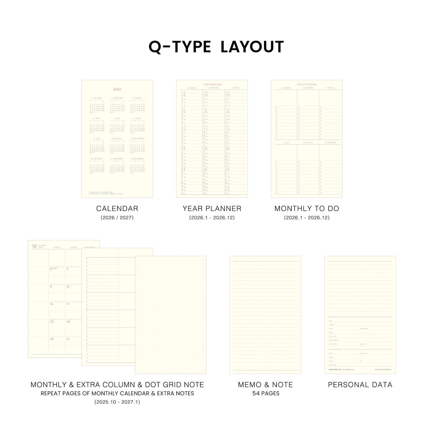2026 Monthly Planner Katy B6 Slim