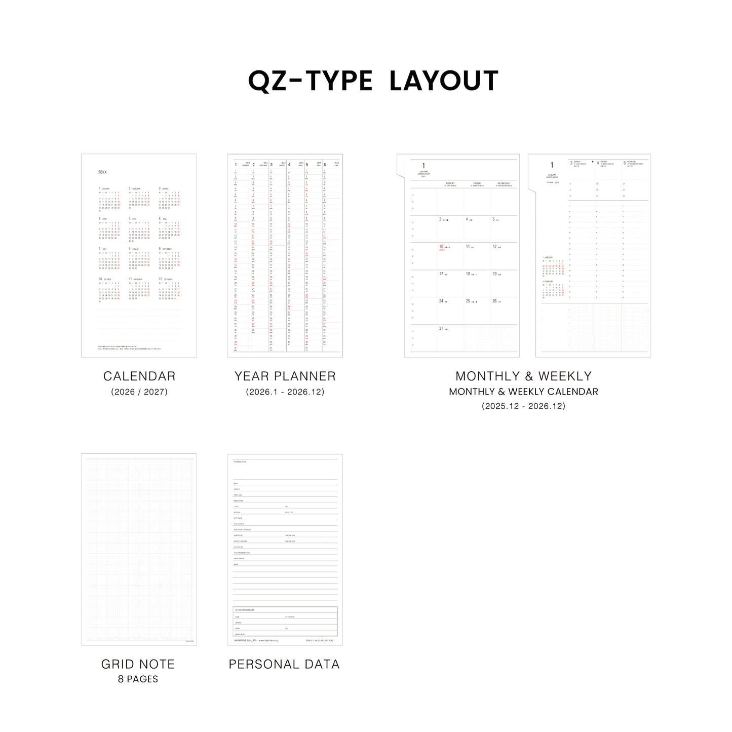 2026 Weekly Planner Nähe B6 Slim Vertical