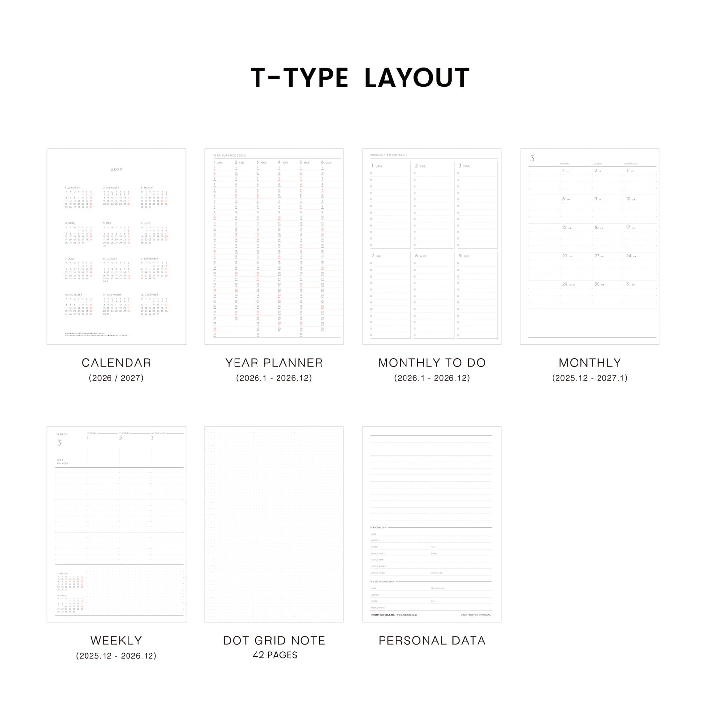 2026 Weekly Planner Nähe B6