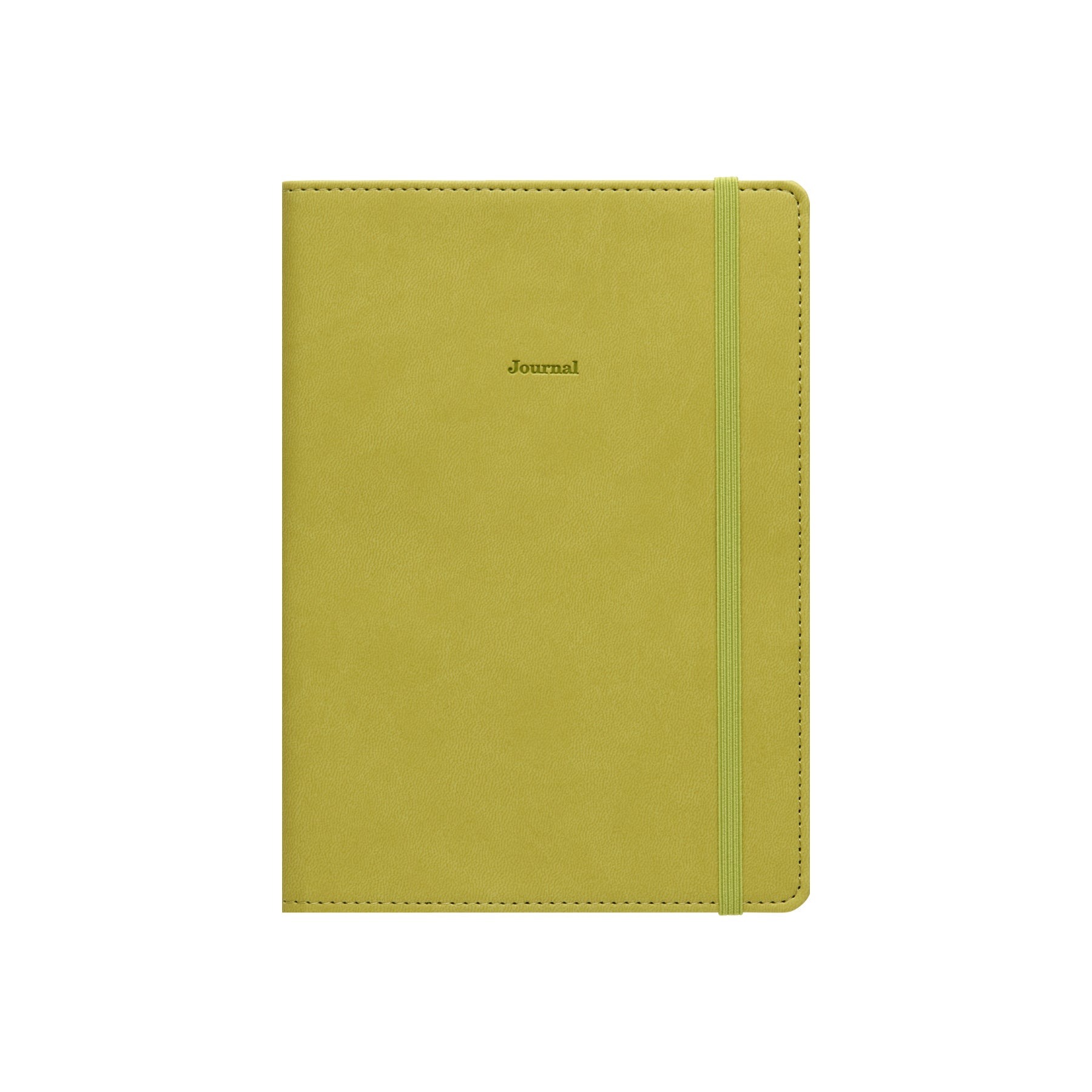 Hightide Light Green velour-like planner cover embossed "Journal" with matching flat elastic band closure.