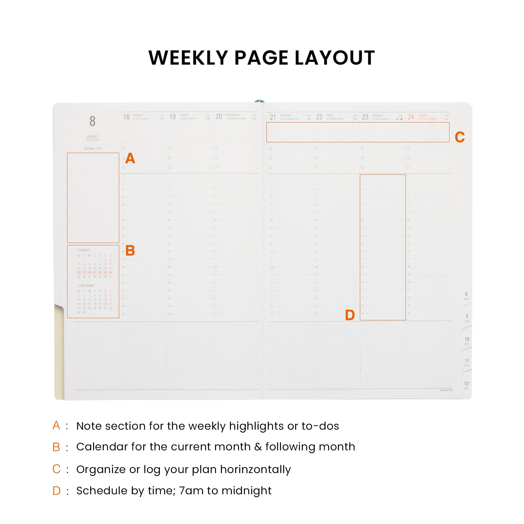 2026 Weekly Planner Nähe A5 Vertical
